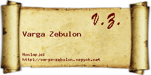 Varga Zebulon névjegykártya